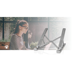 Nedis Laptopstandaard - Compact, Opvouwbaar, Verstelbare Hoek, Luchtventilatie, Opbergtas
