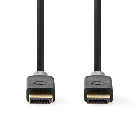 DisplayPort Kabel 8K@60Hz - 2.00 m, Verguld, Antraciet / Grijs