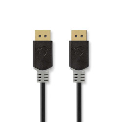 DisplayPort Cable 8K@60Hz - 2.00 m, Gold-Plated, Anthracite / Gray