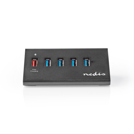 Nedis USB Hub 5-Port QC3.0 / USB 3.2 Gen1 - Black