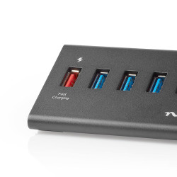Nedis USB Hub 5-Poorts QC3.0 / USB 3.2 Gen1 - Zwart