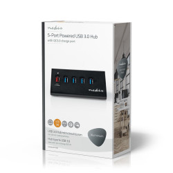 Hub USB Nedis 5 Ports QC3.0 / USB 3.2 Gen1 - Noir