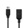 Nedis Micro-B USB Adapter - USB-A Female, 480 Mbps, 0.20 m, Black