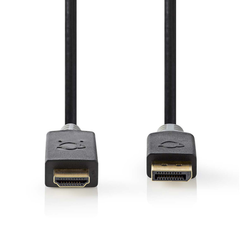 DisplayPort to HDMI Cable - 2 m, 4K@30Hz, Gold-Plated, Anthracite