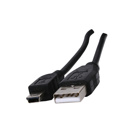 Câble USB 2.0 mâle - mini USB noir 1.80m