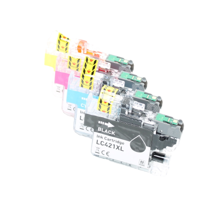 Set van 4 compatibele cartridges LC-421XL (Zwart + Kleuren) – 500 pagina's