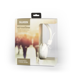 Sweex Headphones - 1.20 m Cable, White