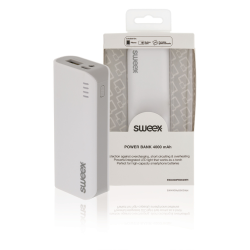 Sweex batterie de secours pour telephone 4000 mAh USB Blanc