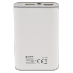 König Draagbare Powerbank Lithium-Ion 7500 mAh USB Wit