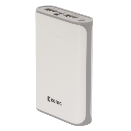 König Draagbare Powerbank 15000 mAh USB Wit