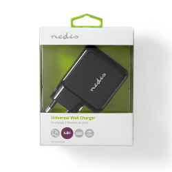 Nedis Lader 4,8 A 2 uitgangen USB-A en USB-C™ Zwart