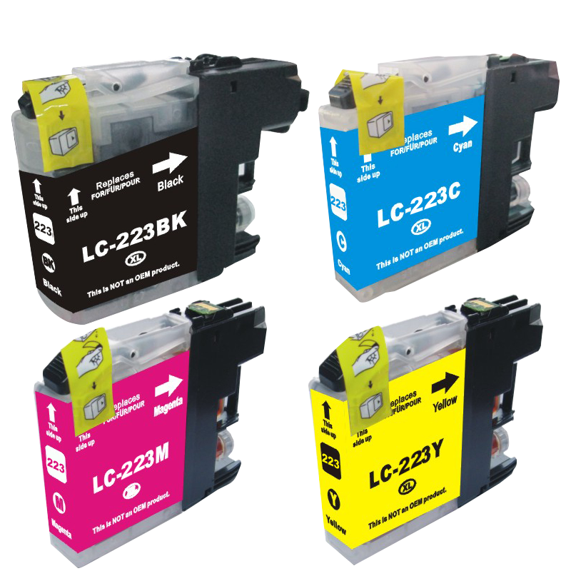 4 compatibele inktpatronen voor Brother LC-223 printer
